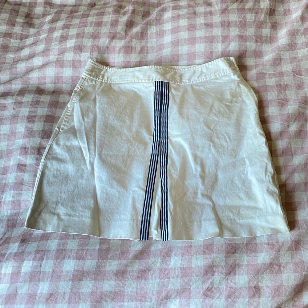 white tennis skirt with slit in front
